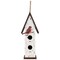 Northlight Wooden Birdhouse with Metal Bird Wall Decoration - 14.5" - Antique White
